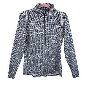 Under Armour Black White 1/2 Zip‎ Mock Neck Stretchy Athletic Pullover Size M